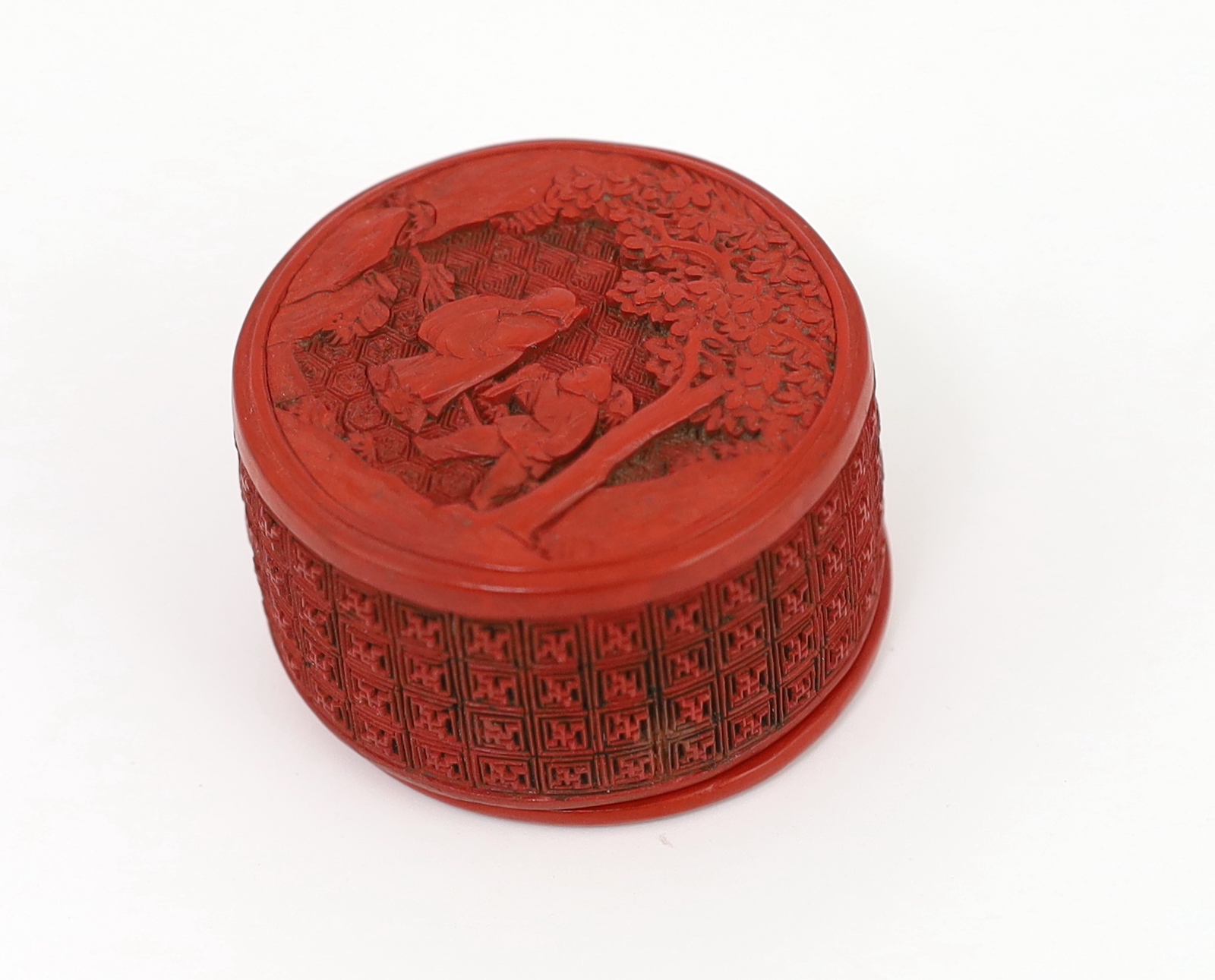 A Chinese cinnabar lacquer circular box, Qianlong period